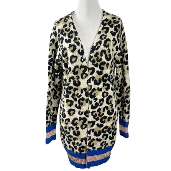 Revolve Central Park West Oversized Leopard Nio Chunky Knit Cardigan XS Striped - Picture 4 of 10
